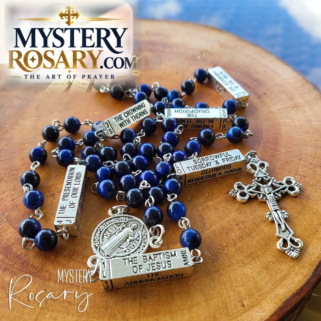 Blue Tiger Eye Mystery Rosary