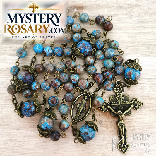 Blue Calsilica Rosary