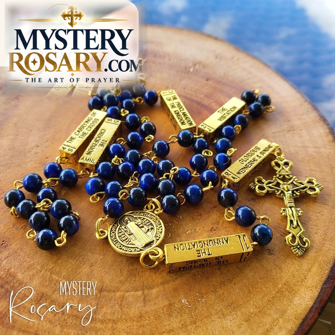Blue Tiger Eye Mystery Rosary