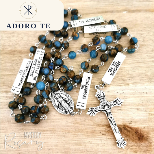 Jasper Aquamarine Mystery Rosary