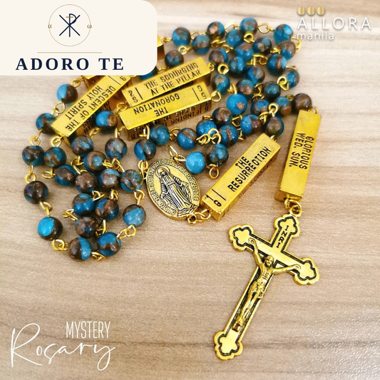 Jasper Aquamarine Mystery Rosary