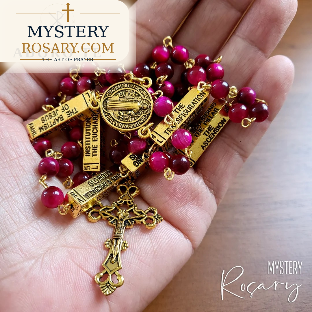 Rose Tiger Eye Mystery Rosary