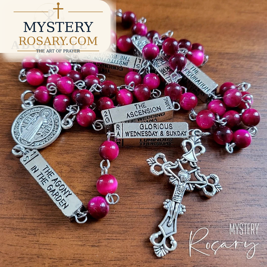 Rose Tiger Eye Mystery Rosary