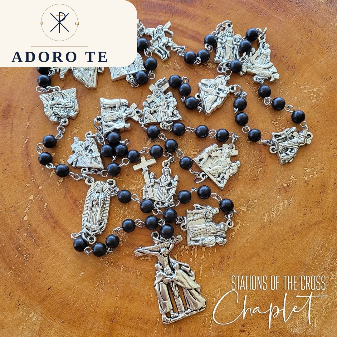 Stations of the Cross Wood Prayer Chain